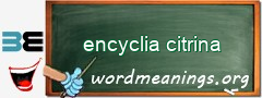 WordMeaning blackboard for encyclia citrina